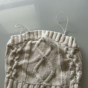 Aeropostale Cream Cowl Neck Sweater with Cable Knit